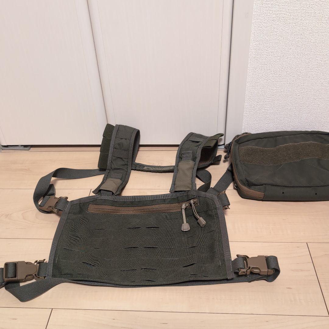 【Fourth Battle Tactical Equipment】 Chest Rig, Strap Type 1, General Purpose Thin Pouch Type 1 Set