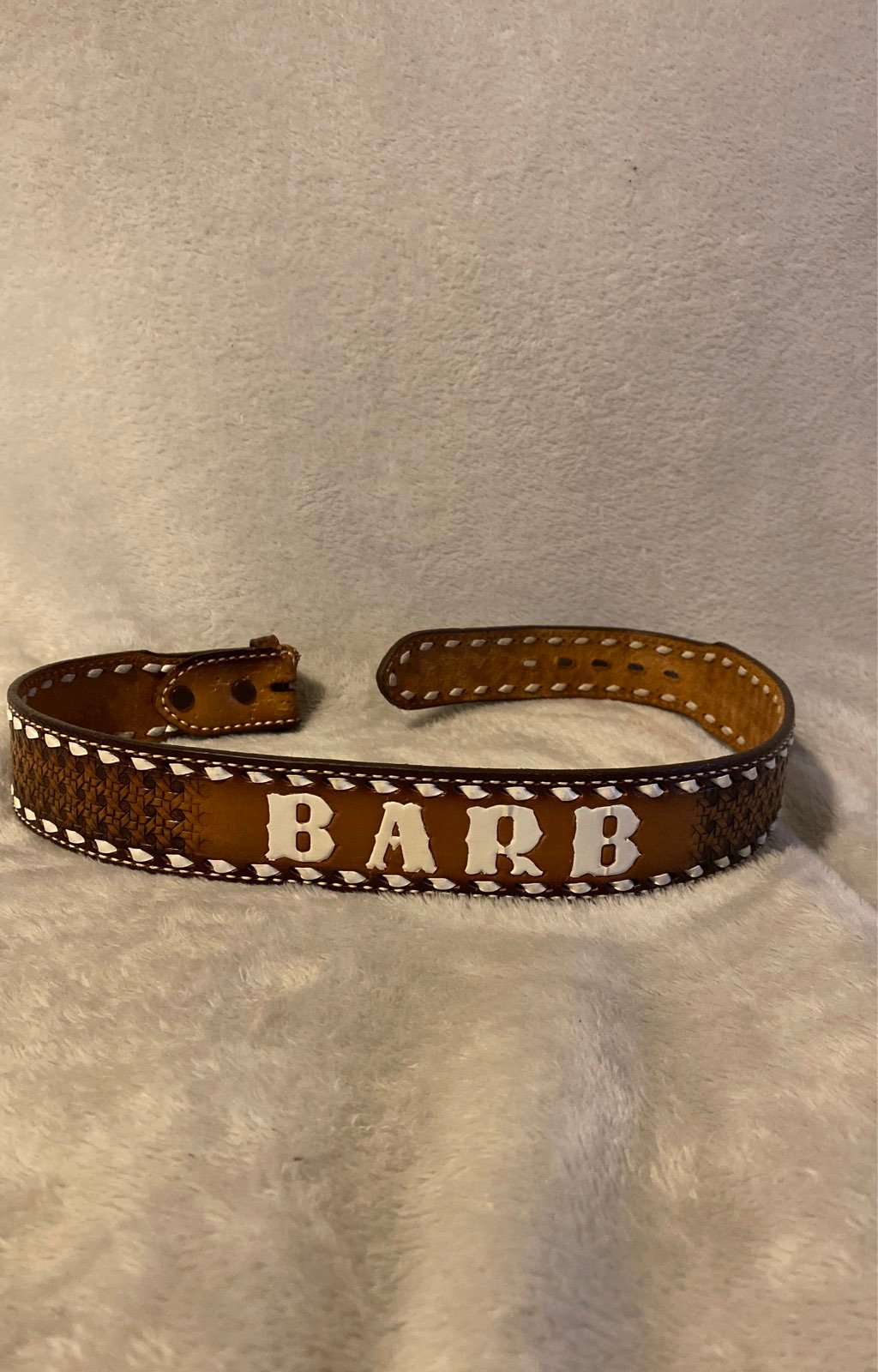 Vintage Tony Lama / Jack Wolfe Ranchwear tooled belt sz 28