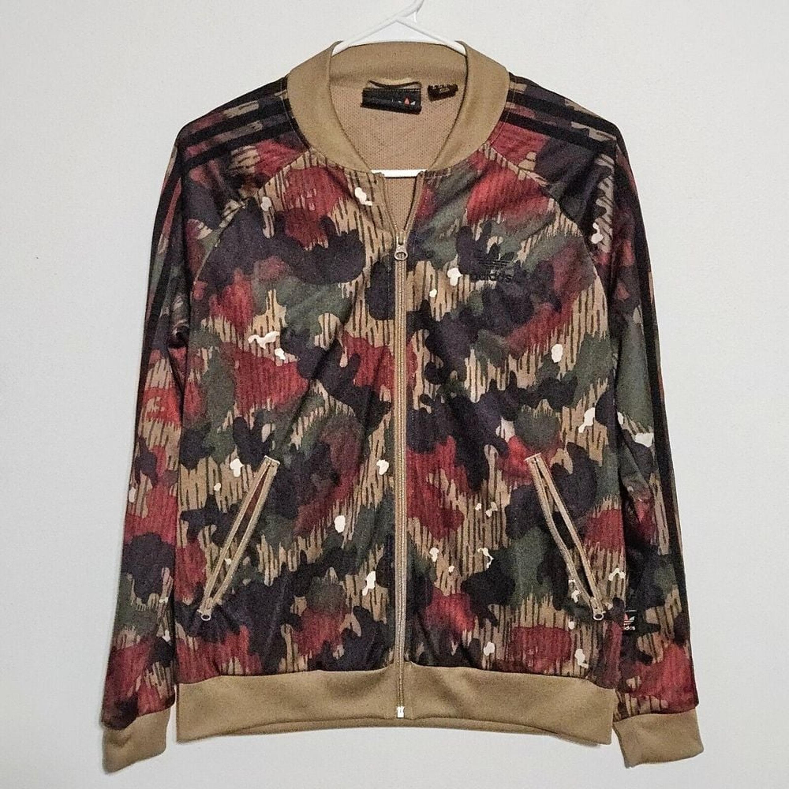 Adidas Originals Pharrell Williams Track Jacket Womens Size M Hu Hiking Camo