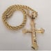 14K Gold Large Cross 28 Necklace New