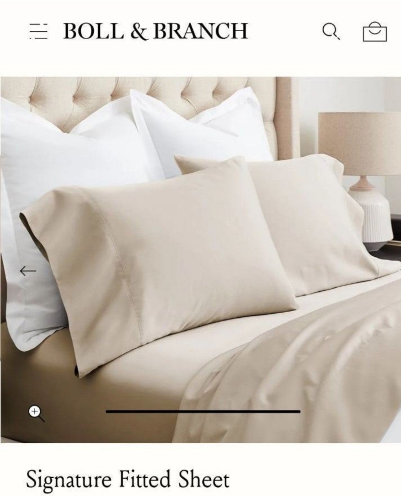 Boll and Branch Single TWIN XL Flat Sheet Signature Hemmed DUNE