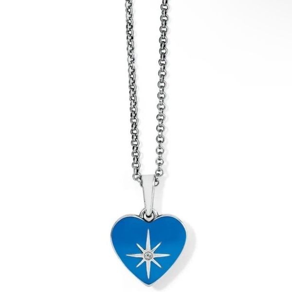 NWT New Brighton Blue Silver Amore Shades Reversible Sky Heart Necklace