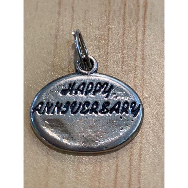 .925 Happy Anniversary Sterling Silver Jewelry Charm