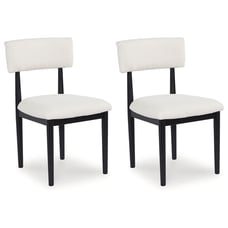 Xandrum - White / Black - Dining Upholstered Side Chair (Set of 2)