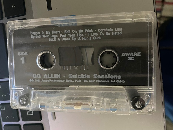 GG Allin *Suicide Sessions *LOOSE cassette tape *NO insert OR case included RARE
