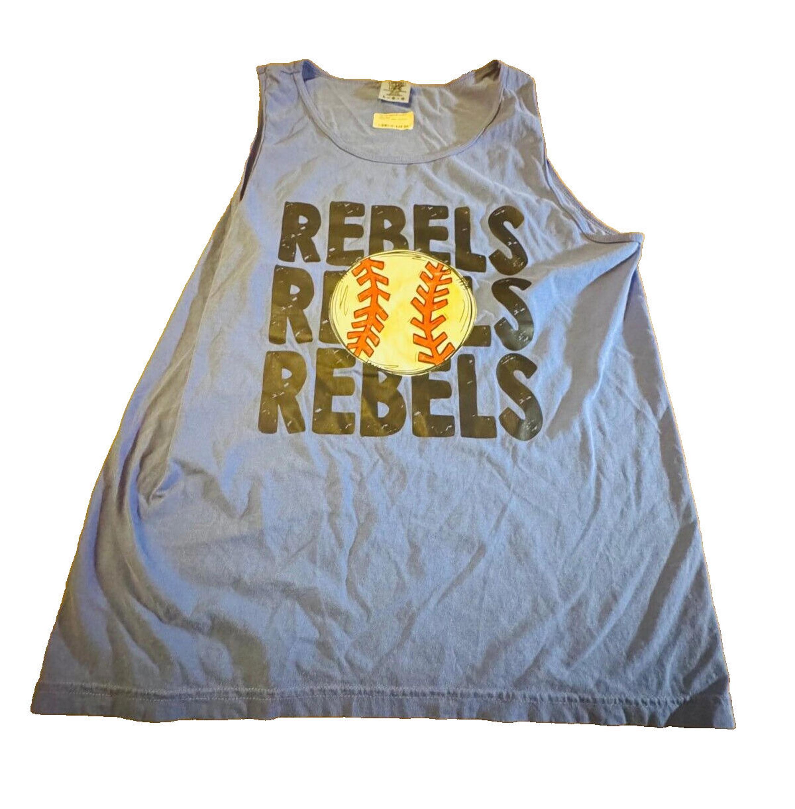 Ole Miss Rebels Blue Comfort Colors Tank Top Shirt Mens L