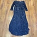 NWT Mac Duggal sequined faux wrap long sleeve maxi gown 22