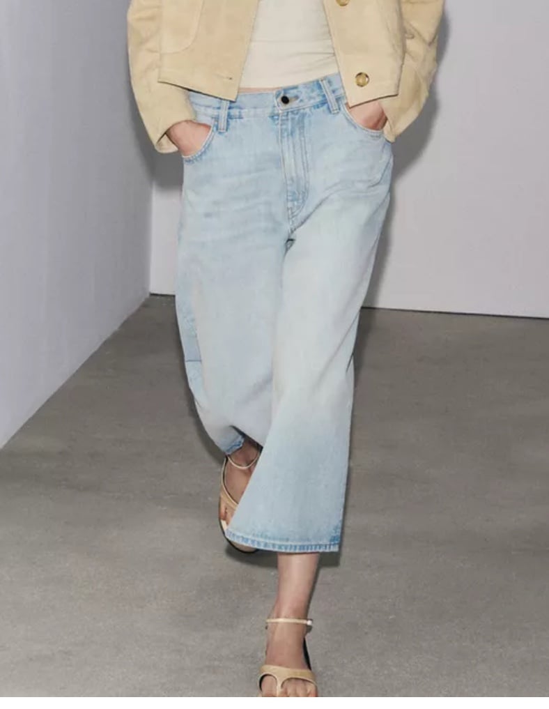 Zara denim Culottes light wash size US 2