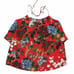 ALICE + OLIVIA Red Floral Tiered Halter Top Sz XS