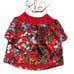 ALICE + OLIVIA Red Floral Tiered Halter Top Sz XS