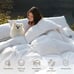 Luxury Oversized King Goose Feathers Down Comforter, Soft Egyptian Cotton Cover,