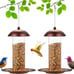 2 Pack Metal Wide Bird Feeders - Hanging Outdoor Bird Feeder with 1.6lbs