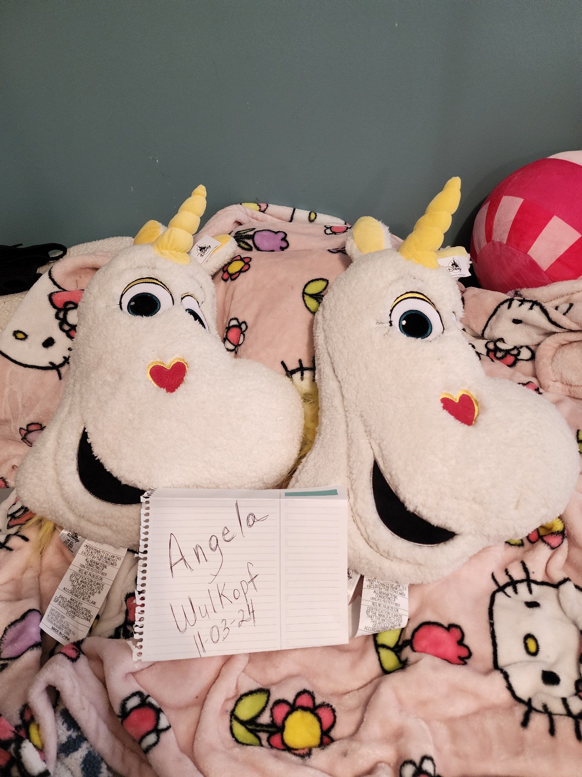 NWT fluffy unicorn throw pillows