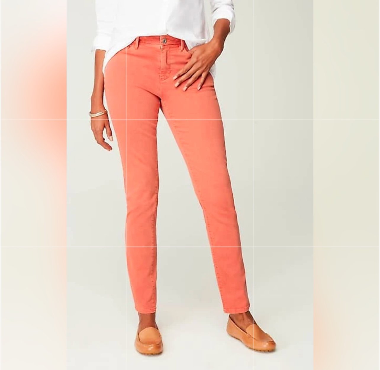 NEW J.Jill Women’s Authentic Fit Slim-Leg Ankle Jeans Light Red Clover Size 8