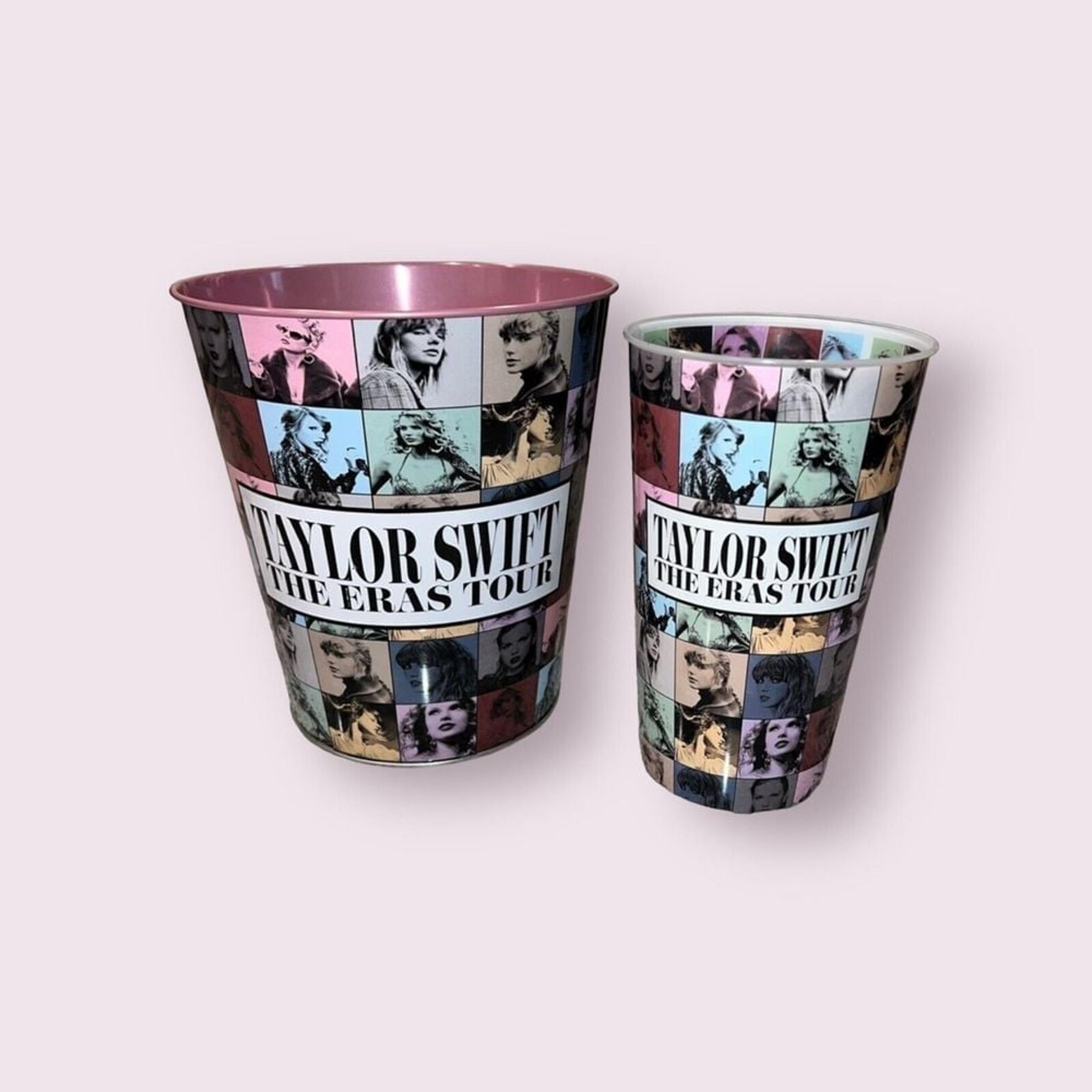 TAYLOR SWIFT THE ERAS TOUR MOVIE Popcorn Bucket Pink Tin +32oz Cup AMC EXCLUSIVE