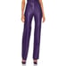 Cult Naked Killa Vegan Leather Trouser Pants High Rise Straight Leg Purple Sz S