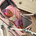 Multi-Function Single Doll Pram & Stroller – Gray/Pink
