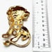 Designer Clear Rhinestone Faux Pearl Large Gold Tone Lion Statement Brooch