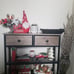 29.5 Narrow Console Table with 2 Fabric Drawers Greige
