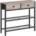 29.5 Narrow Console Table with 2 Fabric Drawers Greige