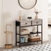 29.5 Narrow Console Table with 2 Fabric Drawers Greige
