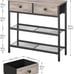 29.5 Narrow Console Table with 2 Fabric Drawers Greige