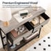 29.5 Narrow Console Table with 2 Fabric Drawers Greige