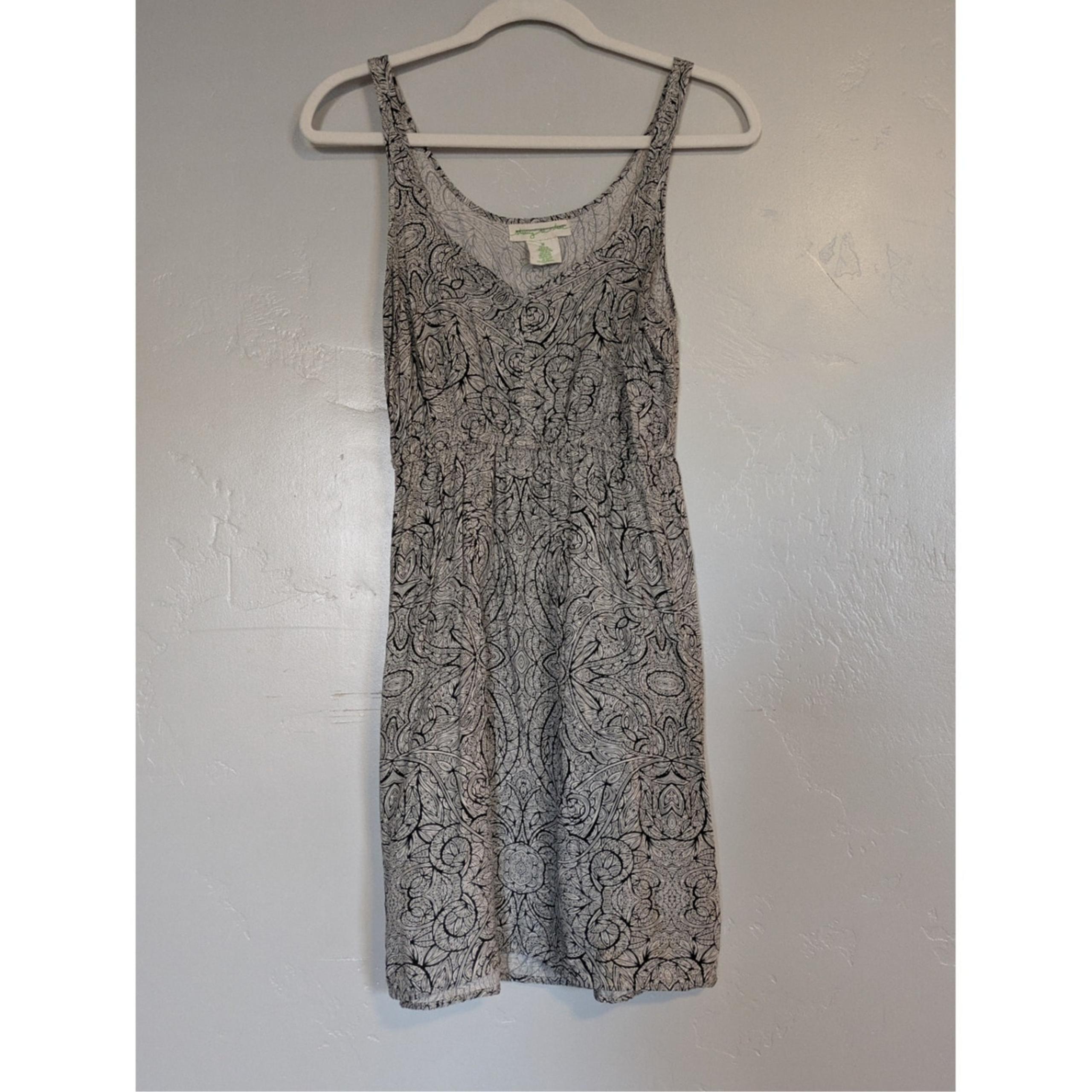 Staring at Stars Dress Womens Medium Black Cream Anthropologie Babydoll V Neck