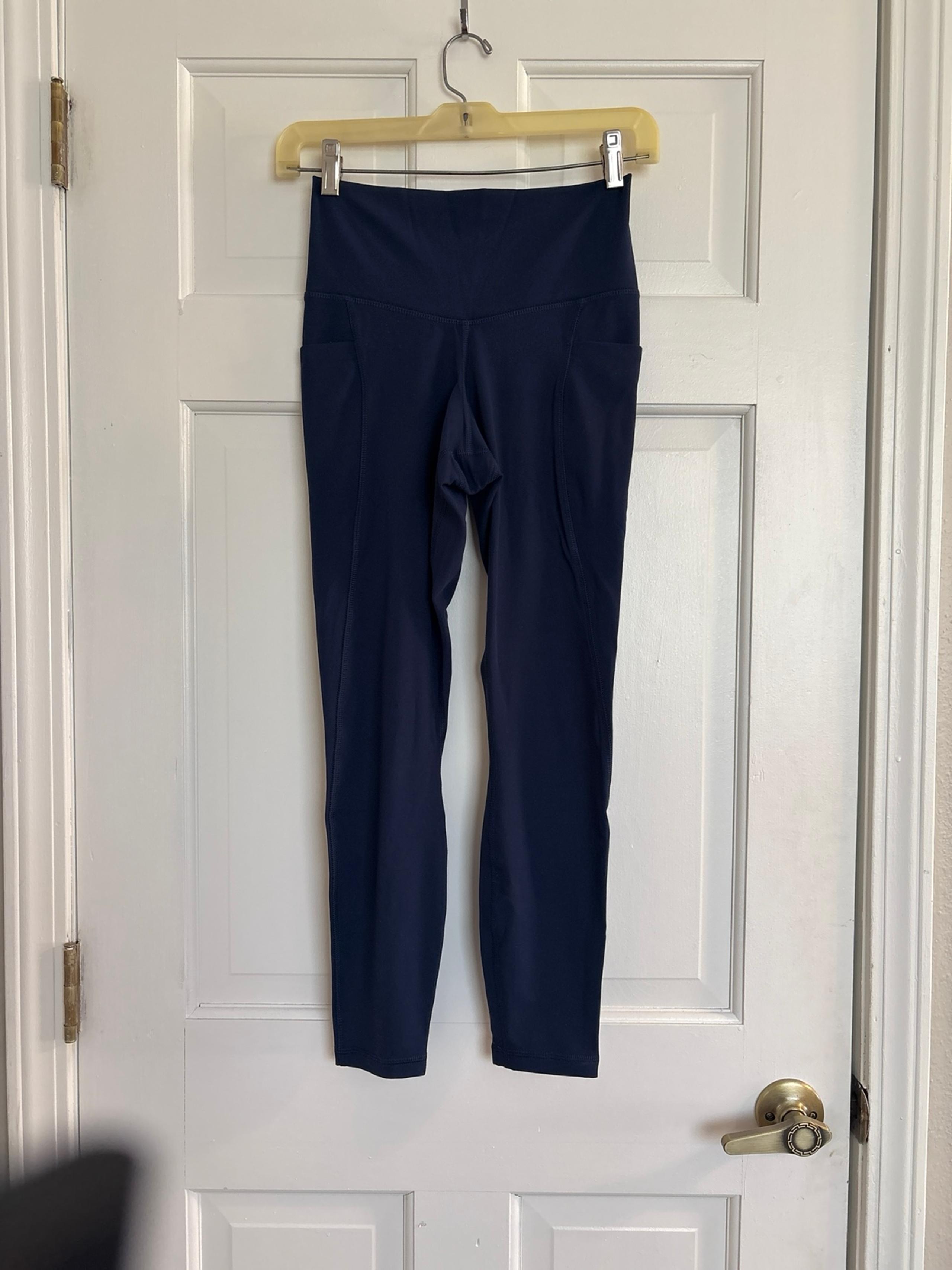 High waist Leggings with pockets Small navy blue NEW