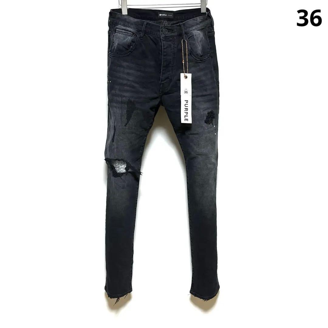 New PURPLE BRAND P002 Damaged Skinny Jeans 36