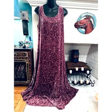 VINTAGE LAVENDER BURNOUT VELVET DRESS M/L