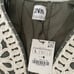Zara Khaki Raised Embroidered Quilted Waistcoat Jacket Size Large Boho Vest