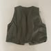 Zara Khaki Raised Embroidered Quilted Waistcoat Jacket Size Large Boho Vest