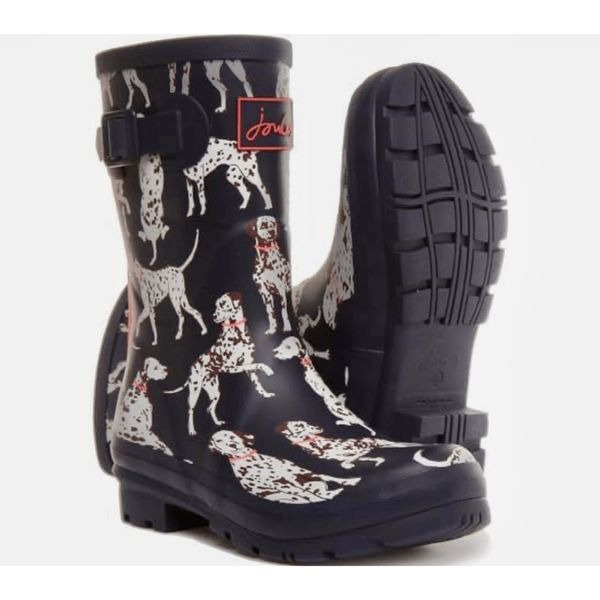 Joules Navy Dalmatian Molly Wellingtons Boots