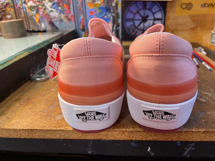 VANS★CLASSIC SLIP-ON STACKED★厚底★PASTEL PEACH Vans Women's Pastel Peach Stacked Slip On Canvas Shoes