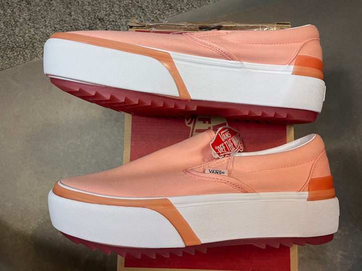 Vans Slip On Stacked Platform Pastel Peach Size US 9 Men New