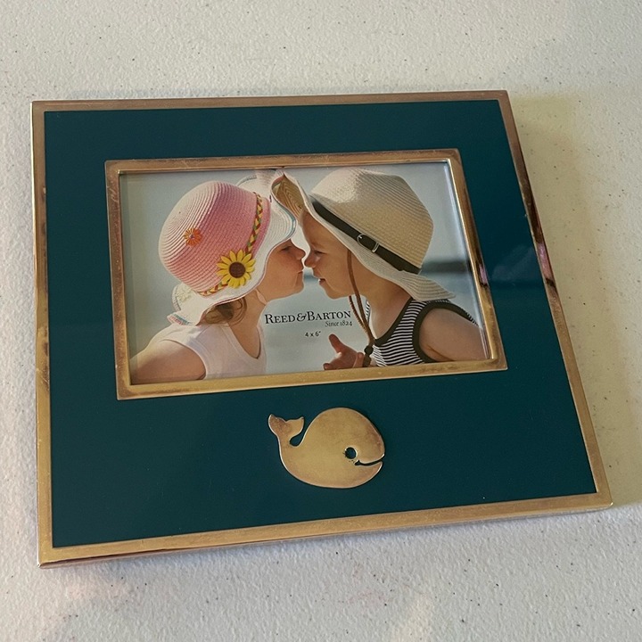 Mystic Sea Whale Navy Blue Silverplate Picture Frame 4x6