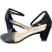 De Blossom Olie Block Heel Black Glitter Ankle Strap Women's Size 9