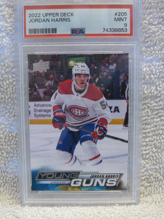2022-23 Upper Deck Jordan Harris Young Guns Rookie #205 PSA 9 Montreal Canadiens