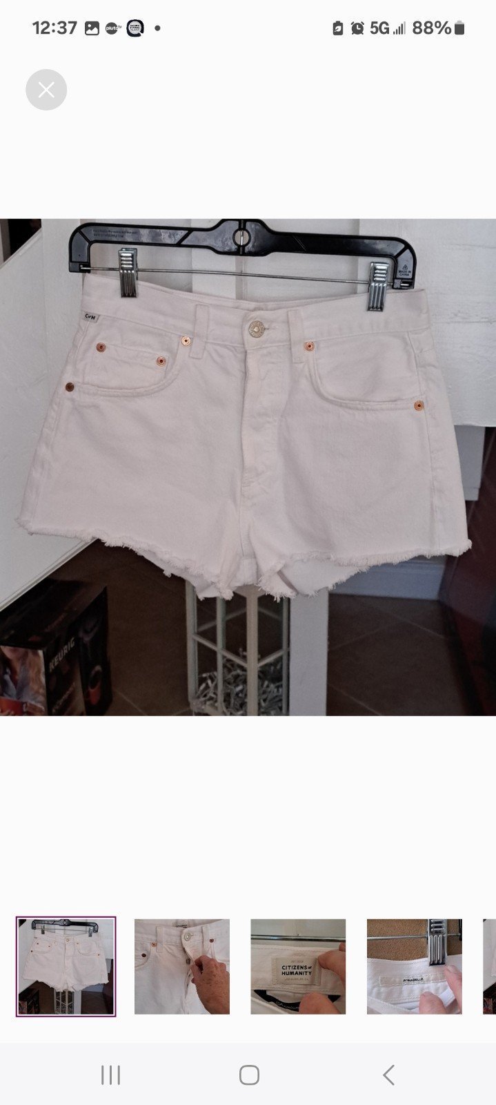 Citizens of Humanity Annabelle White Denim Shorts sz24 EUC