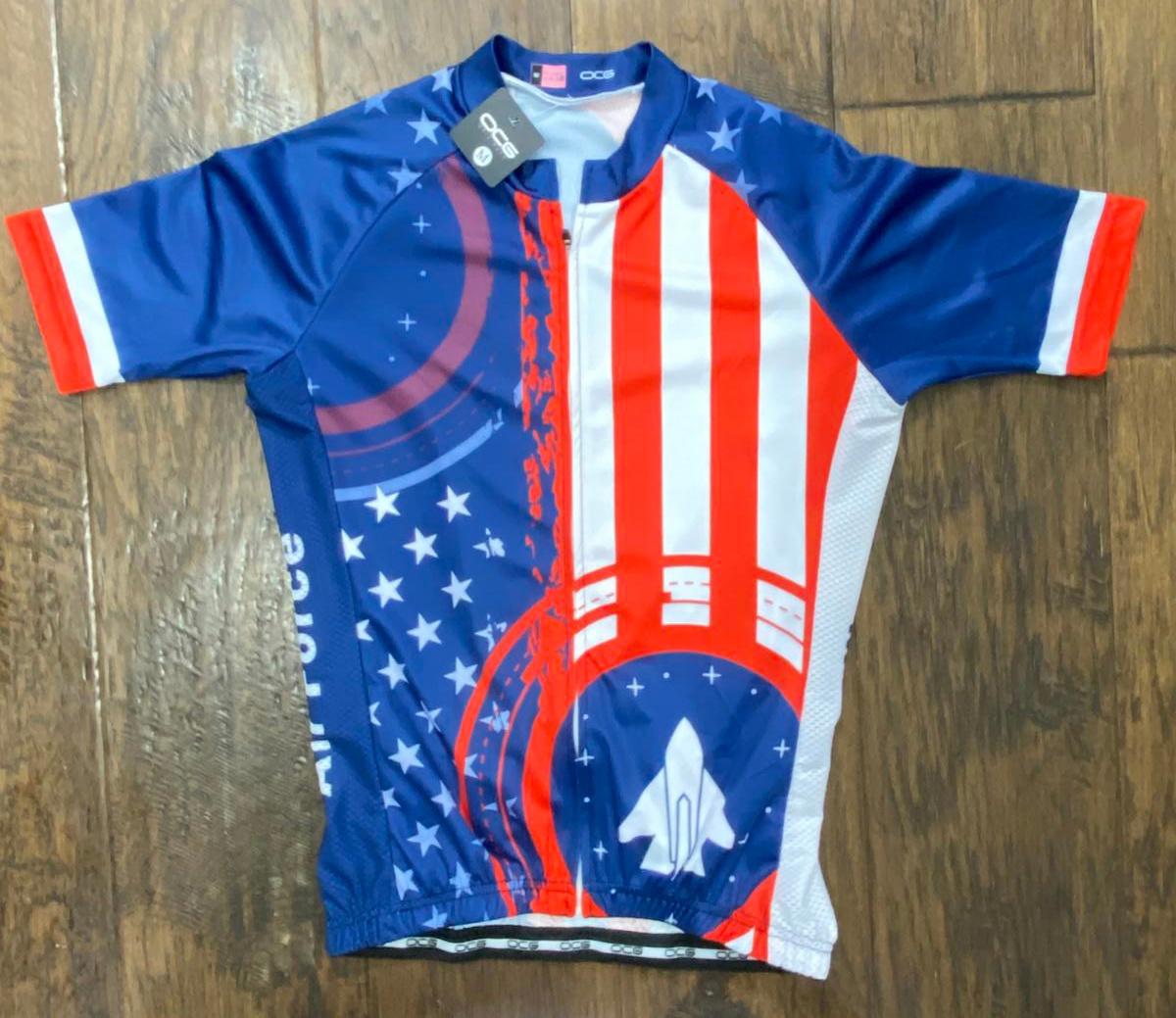 OCG Womens Air Force Cycling Jersey - Red White Blue Air Force Mom