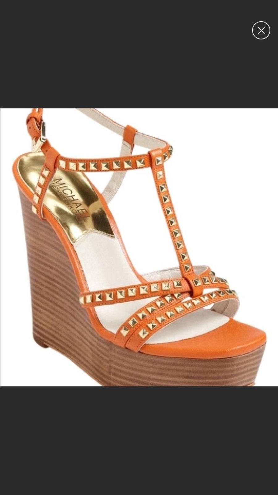 Michael Kors Alexi orange wedge sandals