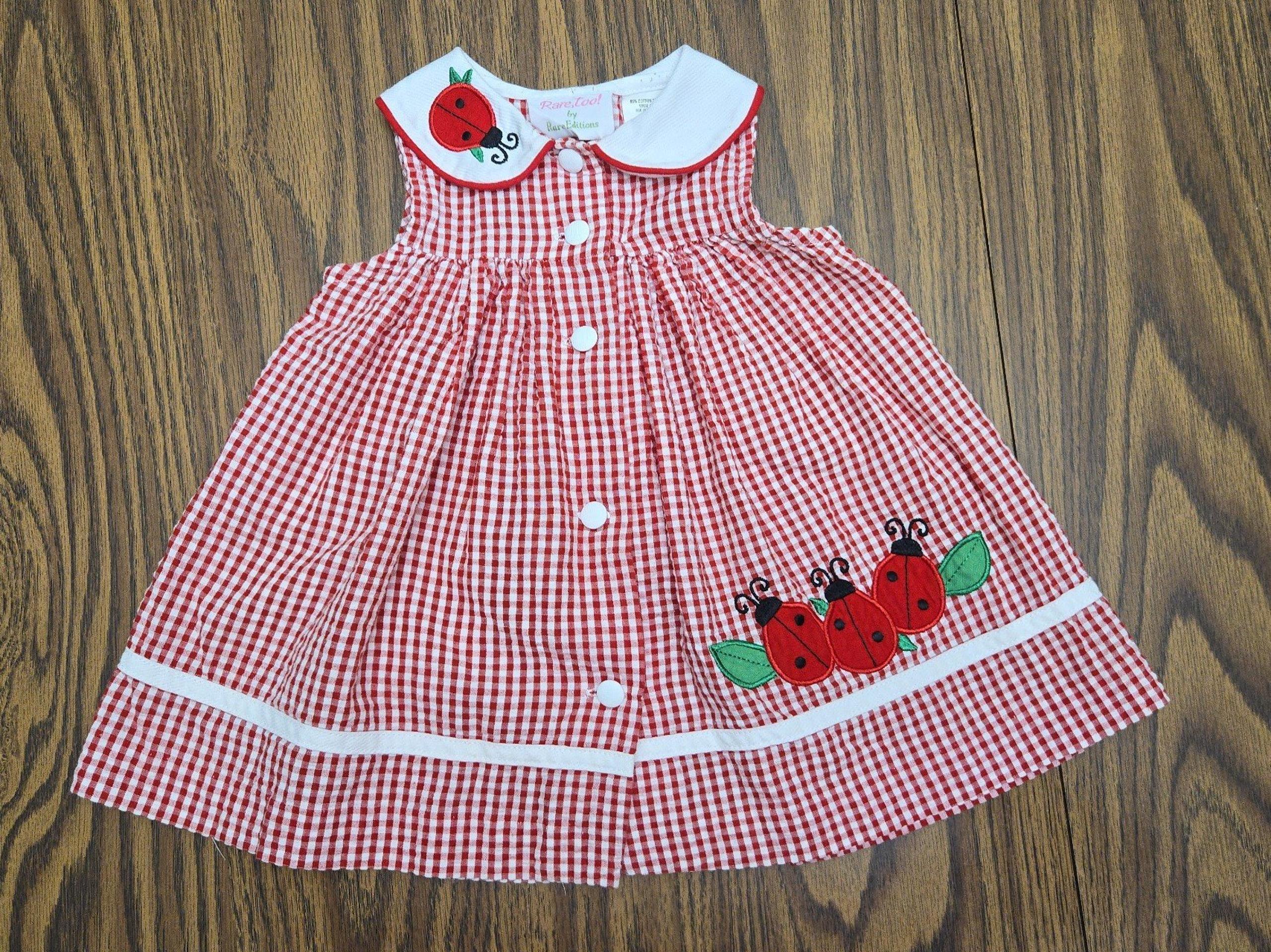 RARE Editions baby girls size 12months Seersucker Dress-Vintage