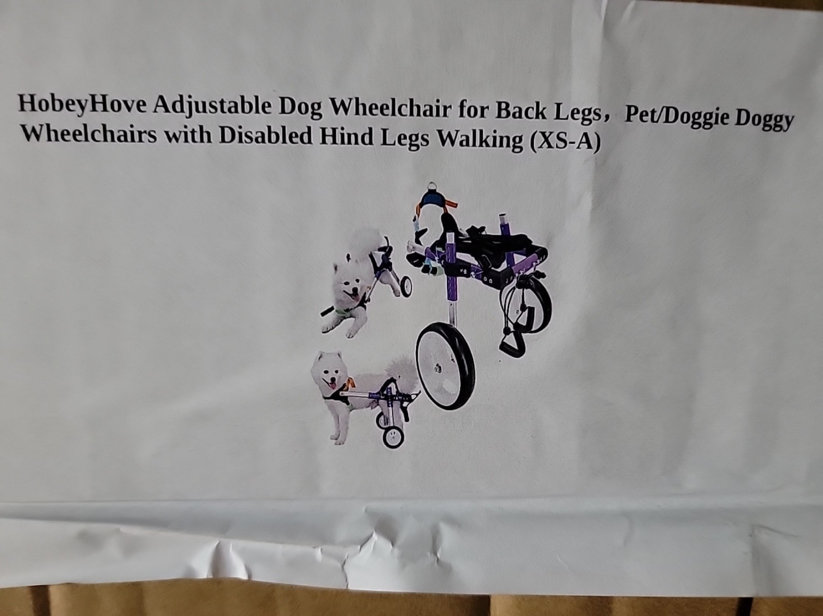 2-Wheel Dog Cart/Wheelchair HobeyHove Adjustable Animal Wheels XS , PW-WD-XS