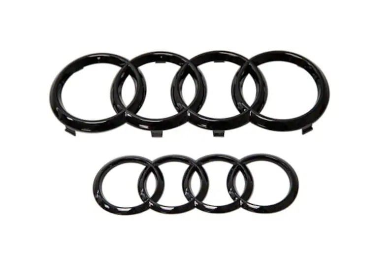 Audi Gloss Black Badges Front Hood Rear Boot Rings Emblems Logo E-TRON Sportback