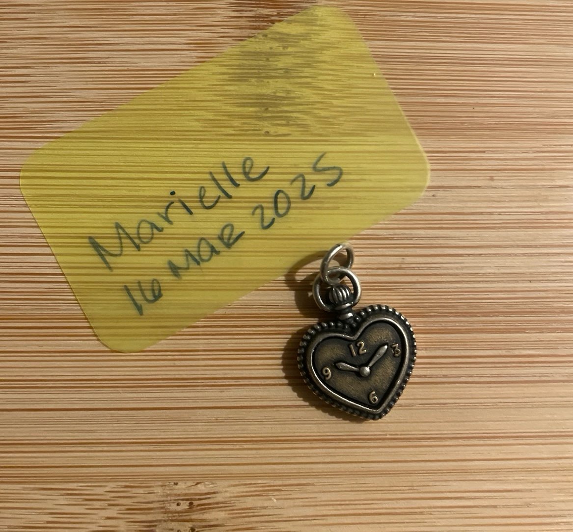 Heart clock charm