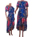 Flying Tomato Royal Blue Flower Detail High Low Ruffle Off Shoulder Dress S