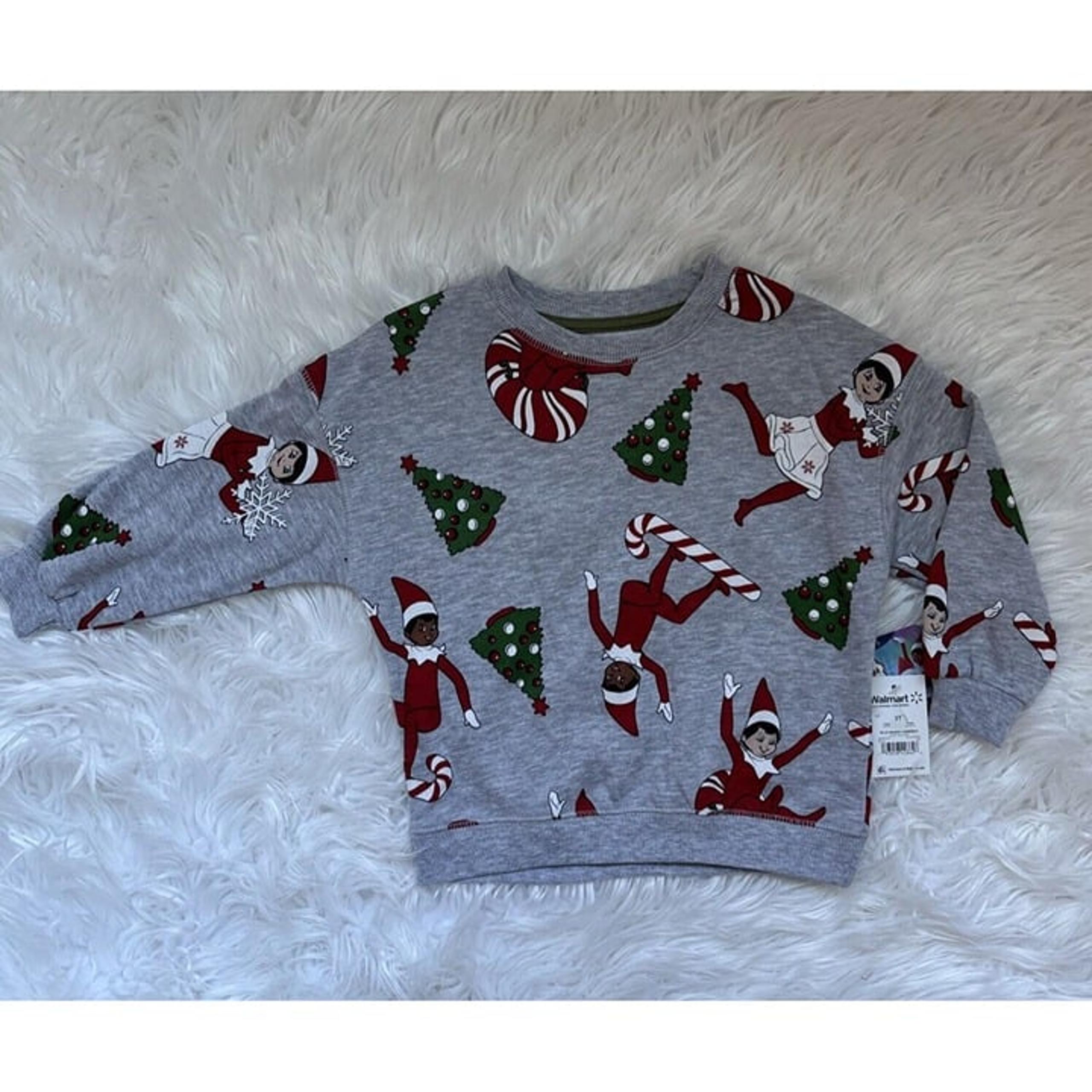 Elf On The Shelf Christmas Holiday Toddler Kids Grey Sweatshirt, Size 3T