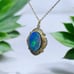 LARGE Vintage Gold Filled Boulder Opal Necklace