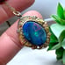 LARGE Vintage Gold Filled Boulder Opal Necklace